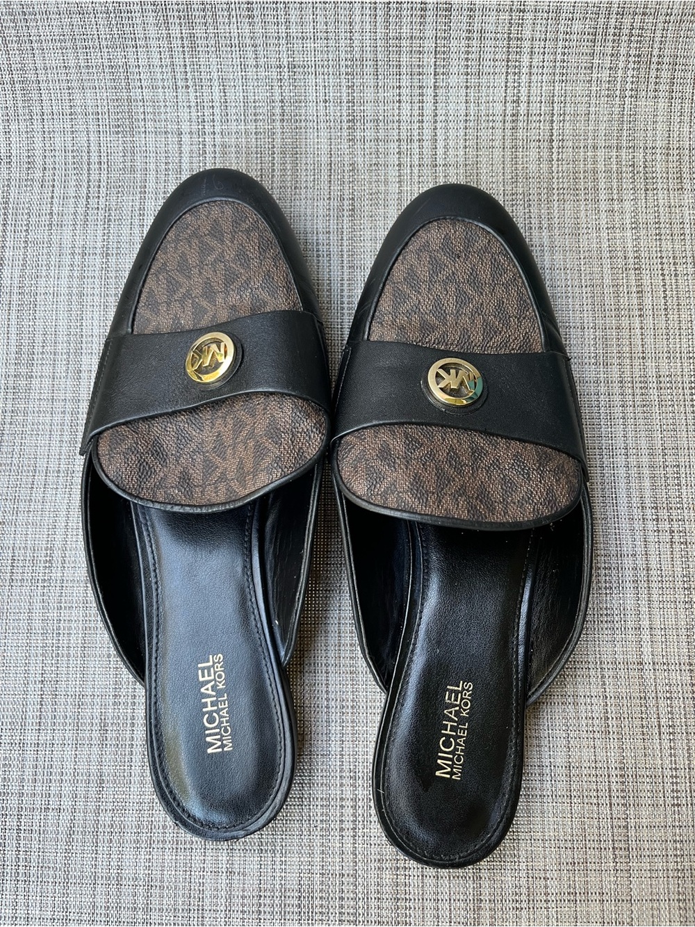 Michael Kors Leather Slide Mules Slip On Shoes